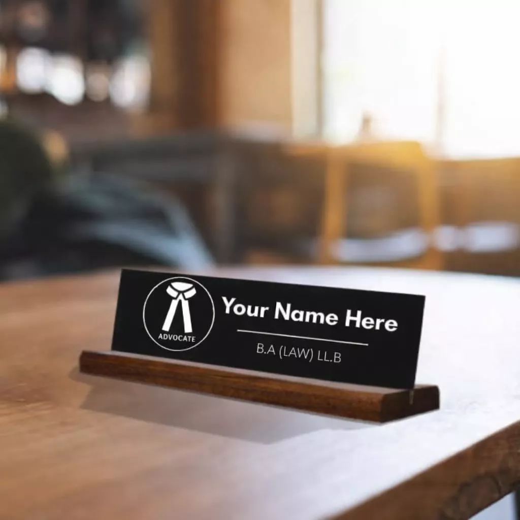 Customized Advocate Desk Nameplate